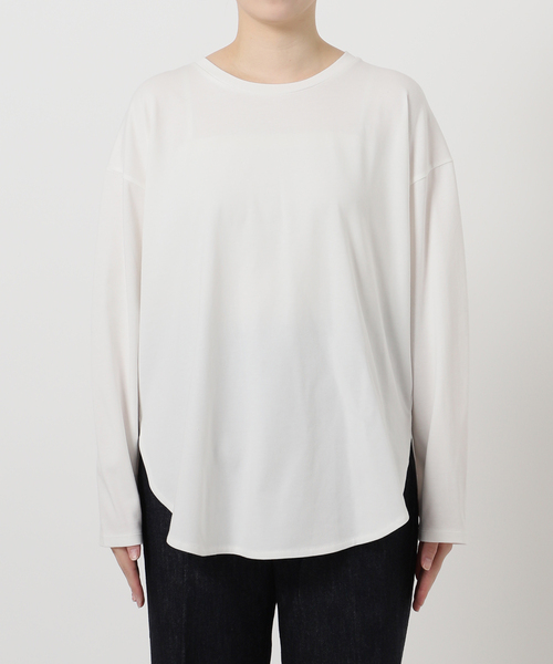 B.C STOCK（ベーセーストック）の「《追加4》裾ラウンドロンTEE（Tシャツ/カットソー・レディース・ホワイト/ブラック/ブラック系その他・FREE）」の5枚目の写真