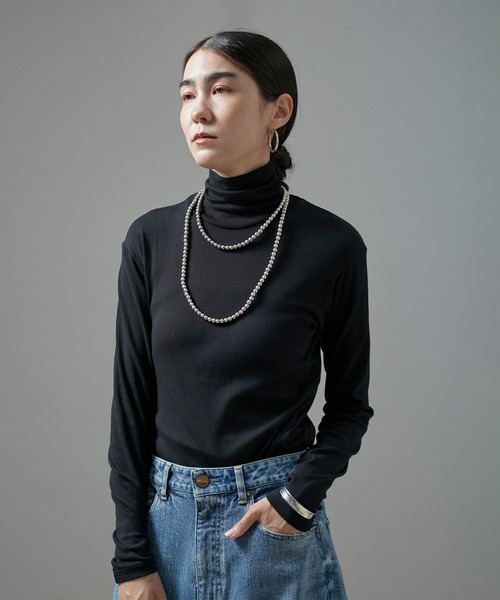 SALON adam et rope'(サロン アダム エ ロペ)の「【Smile Cotton】2PACK TEE(Tシャツ/カットソー・レディース・ホワイト/ブラック/パープル/グレー・FREE)」の3枚目の写真