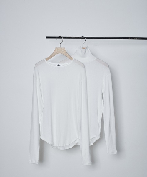 SALON adam et rope'(サロン アダム エ ロペ)の「【Smile Cotton】2PACK TEE(Tシャツ/カットソー・レディース・ホワイト/ブラック/パープル/グレー・FREE)」の21枚目の写真