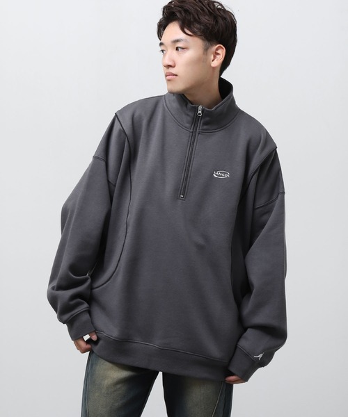 コンフォータブルリーズン　ハーフジップ　スウェット　L ブラック　カンガルー 楽天市場】KANGOL カンゴール トレーナー スウェット ハーフ