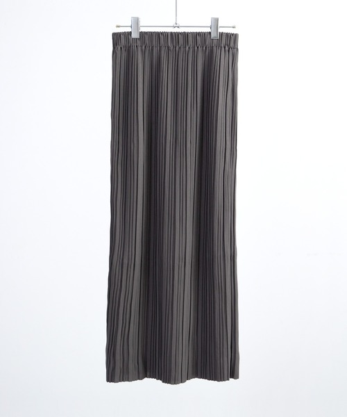 Fashion Letter（ファッションレター）の「プリーツタイトスカート ウエストゴム 秋 冬（スカート・レディース・グレイッシュベージュ/ブラウン/カーキ/グリーン/チャコール/ブラック・L/M）」の7枚目の写真