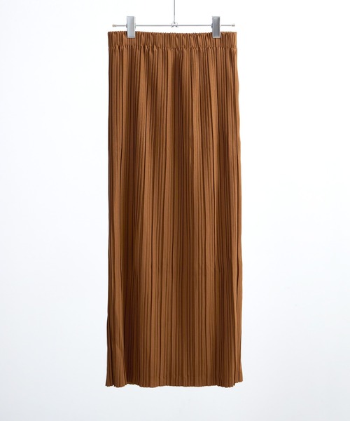 Fashion Letter（ファッションレター）の「プリーツタイトスカート ウエストゴム 秋 冬（スカート・レディース・グレイッシュベージュ/ブラウン/カーキ/グリーン/チャコール/ブラック・L/M）」の15枚目の写真