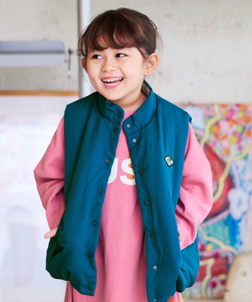 Life Support Products（ライフサポートプロダクツ）の「スタンドカラーキルトベスト（ベスト・キッズ・ベージュ/オレンジ/ブラック/ブルー・100/110/120/130/140/150/90）」の3枚目の写真