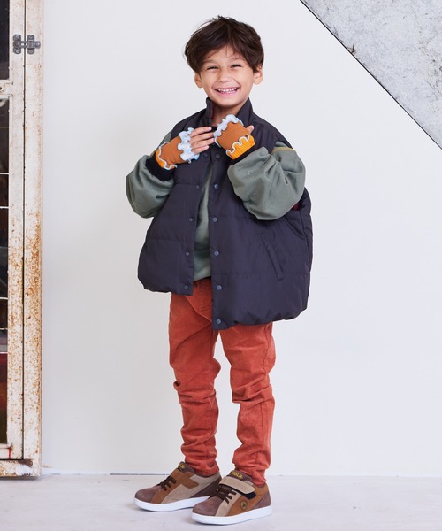 Life Support Products（ライフサポートプロダクツ）の「スタンドカラーキルトベスト（ベスト・キッズ・ベージュ/オレンジ/ブラック/ブルー・100/110/120/130/140/150/90）」の7枚目の写真