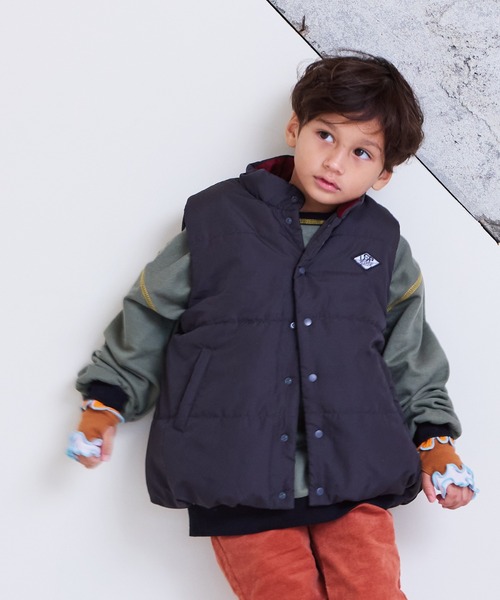 Life Support Products（ライフサポートプロダクツ）の「スタンドカラーキルトベスト（ベスト・キッズ・ベージュ/オレンジ/ブラック/ブルー・100/110/120/130/140/150/90）」の5枚目の写真