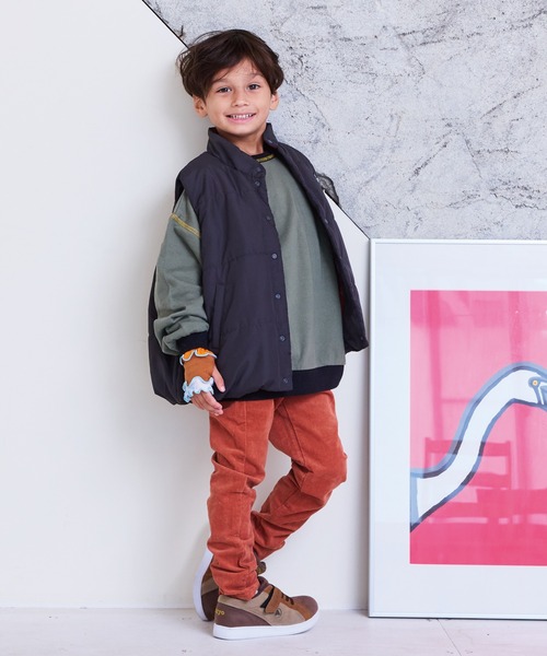 Life Support Products（ライフサポートプロダクツ）の「スタンドカラーキルトベスト（ベスト・キッズ・ベージュ/オレンジ/ブラック/ブルー・100/110/120/130/140/150/90）」の9枚目の写真