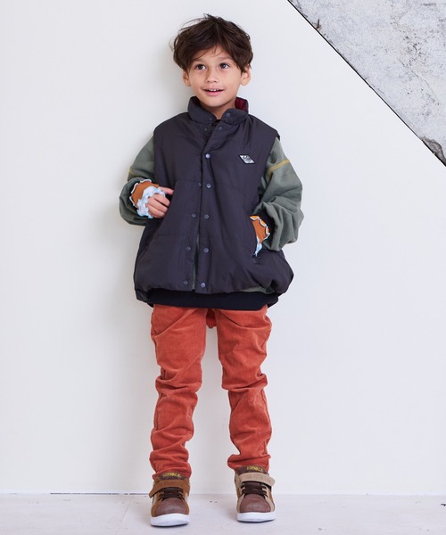 Life Support Products（ライフサポートプロダクツ）の「スタンドカラーキルトベスト（ベスト・キッズ・ベージュ/オレンジ/ブラック/ブルー・100/110/120/130/140/150/90）」の6枚目の写真