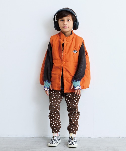 Life Support Products（ライフサポートプロダクツ）の「スタンドカラーキルトベスト（ベスト・キッズ・ベージュ/オレンジ/ブラック/ブルー・100/110/120/130/140/150/90）」の14枚目の写真