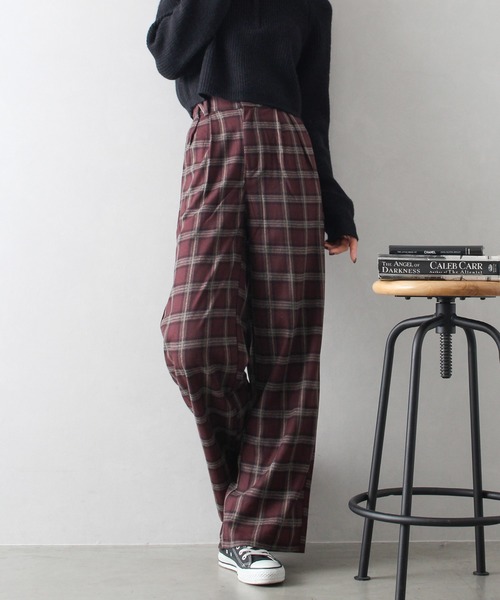 SpRay(スプレイ)の「チェックパンツ(その他パンツ・レディース・ブラウン/ボルドー/ブラック・MEDIUM)」の3枚目の写真