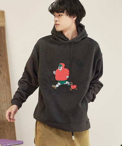 go slow caravan(ゴースローキャラバン)の「Duckster/ダックスター 裏起毛 プルパーカー(ランニング オジサン)(パーカー・メンズ・グリーン系その他/モカ/ナチュラル/チャコールグレー・MEDIUM/LARGE/X-LARGE)」の18枚目の写真