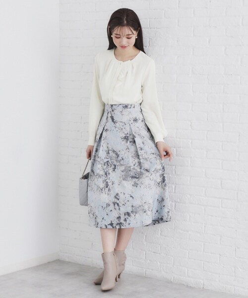 index（インデックス）の「◆アシメフリルクルーネックブラウス【洗濯機洗い可/イージーアイロン/ストレッチ】（シャツ/ブラウス・レディース・サックスブルー系7/ネイビー/ナチュラル/オフホワイト・38/36/42/40）」の22枚目の写真