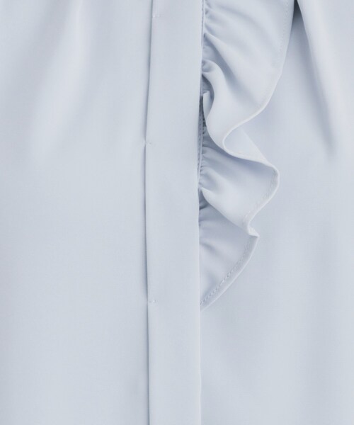 index（インデックス）の「◆アシメフリルクルーネックブラウス【洗濯機洗い可/イージーアイロン/ストレッチ】（シャツ/ブラウス・レディース・サックスブルー系7/ネイビー/ナチュラル/オフホワイト・38/36/42/40）」の9枚目の写真