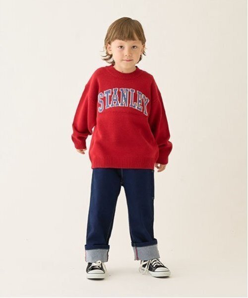 b・ROOM（ビールーム）の「カレッジロゴセーター（ニット/セーター・キッズ・トップグレー/ブルー/キャメル/ブラック/レッド・L(130-140)/M(110-120)）」の22枚目の写真