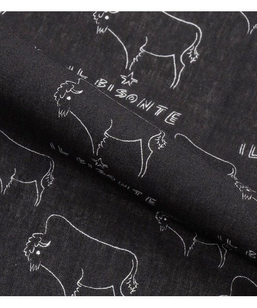 IL BISONTE（イルビゾンテ）の「IL BISONTE × 山口一郎 / BANDANA / 2024 AUTUMN WINTER（バンダナ/スカーフ・レディース・ブラック/ホワイト・FREE）」の5枚目の写真