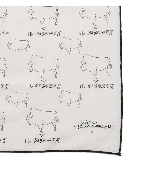 IL BISONTE（イルビゾンテ）の「IL BISONTE × 山口一郎 / BANDANA / 2024 AUTUMN WINTER（バンダナ/スカーフ・レディース・ブラック/ホワイト・FREE）」の6枚目の写真
