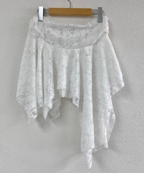 LADY LIKE（レディライク）の「ランダムヘムレースミニスカート（スカート・レディース・ホワイト/ブラック・M）」の7枚目の写真