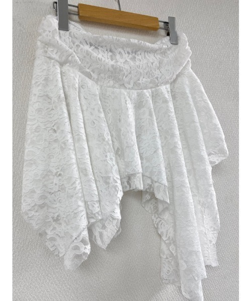 LADY LIKE（レディライク）の「ランダムヘムレースミニスカート（スカート・レディース・ホワイト/ブラック・M）」の8枚目の写真