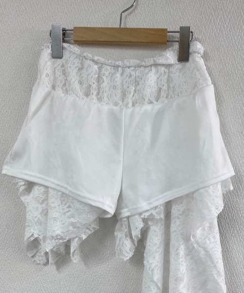 LADY LIKE（レディライク）の「ランダムヘムレースミニスカート（スカート・レディース・ホワイト/ブラック・M）」の9枚目の写真