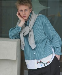 rehacer : Garden Stripe Shirt Jacket / ガーデン ストライプ シャツジャケット