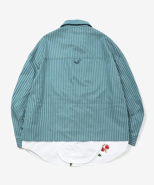 rehacer : Garden Stripe Shirt Jacket / ガーデン ストライプ シャツ