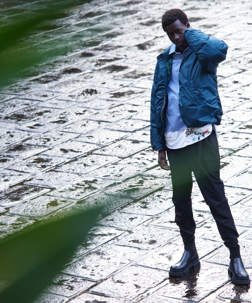 rehacer（レアセル）の「rehacer : Garden Stripe Shirt Jacket / ガーデン ストライプ シャツジャケット（シャツ/ブラウス・メンズ・グリーン/サックスブルー・SMALL/MEDIUM/LARGE/X-LARGE）」の18枚目の写真