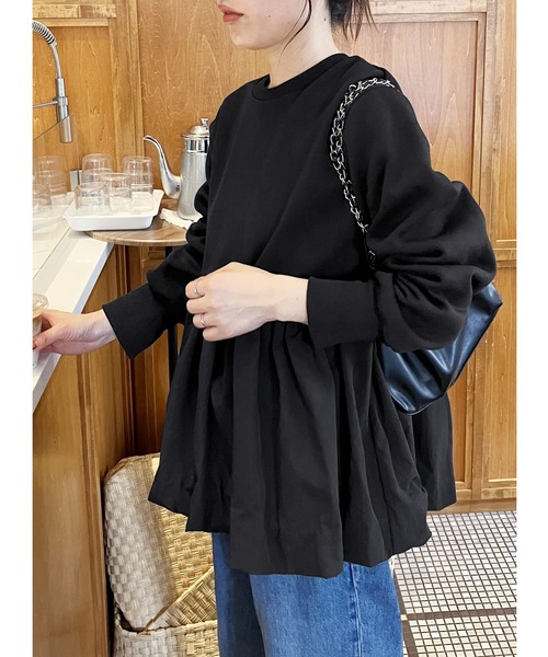 reca（レカ）の「【ZOZOTOWN限定】裏起毛ペプラムスウェットプルオーバー（スウェット・レディース・ブラック/ブルーグレー/キャメル/カーキ・FREE）」の17枚目の写真