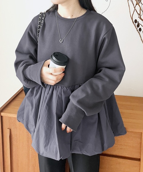 reca（レカ）の「【ZOZOTOWN限定】裏起毛ペプラムスウェットプルオーバー（スウェット・レディース・ブラック/ブルーグレー/キャメル/カーキ・FREE）」の19枚目の写真