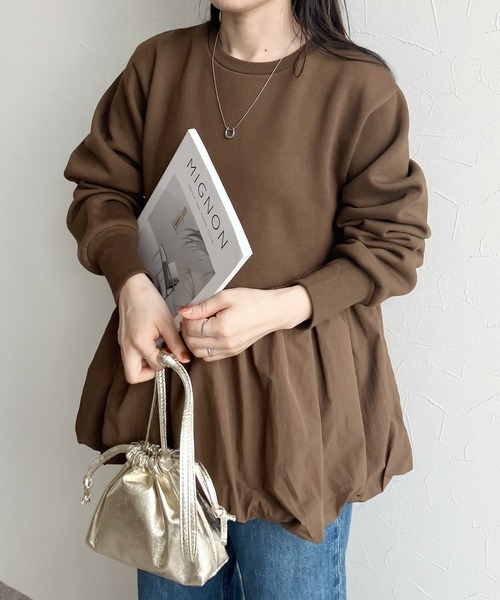 reca（レカ）の「【ZOZOTOWN限定】裏起毛ペプラムスウェットプルオーバー（スウェット・レディース・ブラック/ブルーグレー/キャメル/カーキ・FREE）」の22枚目の写真