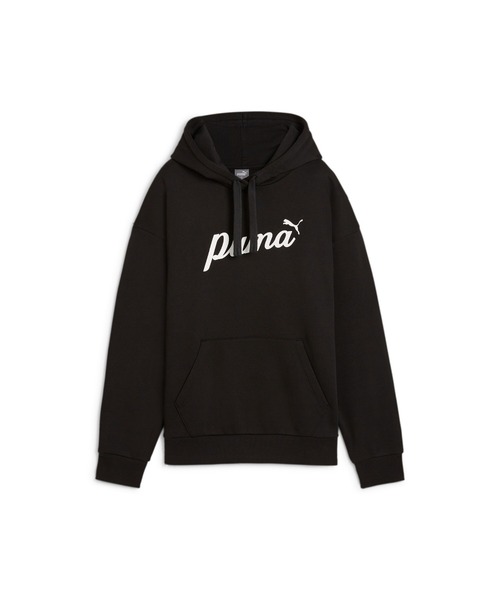 PUMA（プーマ）の「PUMA プーマ ウィメンズ ESS+ スクリプト 裏起毛 フーディー ESS+ Script Hoodie FL（パーカー・レディース・グリーン系その他/レッド系その他/ブラック系その他・SMALL/X-LARGE/LARGE/MEDIUM）」の8枚目の写真