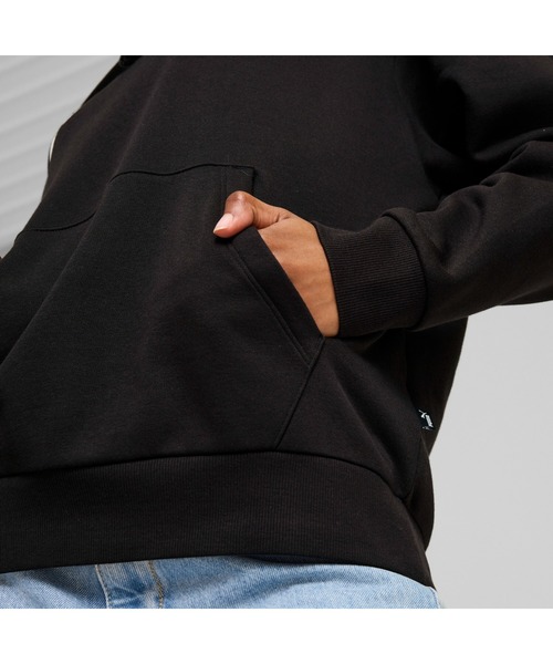 PUMA（プーマ）の「PUMA プーマ ウィメンズ ESS+ スクリプト 裏起毛 フーディー ESS+ Script Hoodie FL（パーカー・レディース・グリーン系その他/レッド系その他/ブラック系その他・SMALL/X-LARGE/LARGE/MEDIUM）」の7枚目の写真