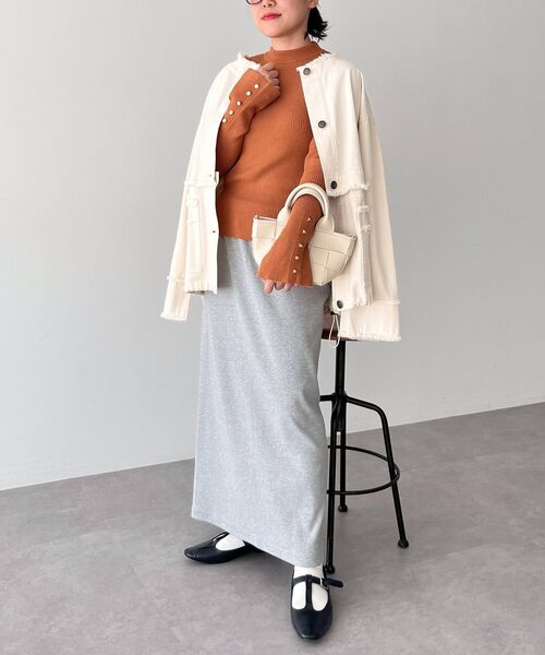 CRAFT STANDARD BOUTIQUE(クラフトスタンダードブティック)の「とてもち袖フレア釦ボトルネックニットプルオーバー(ニット/セーター・レディース・キャメル/グリーン/アイボリー/ブラック・FREE)」の13枚目の写真