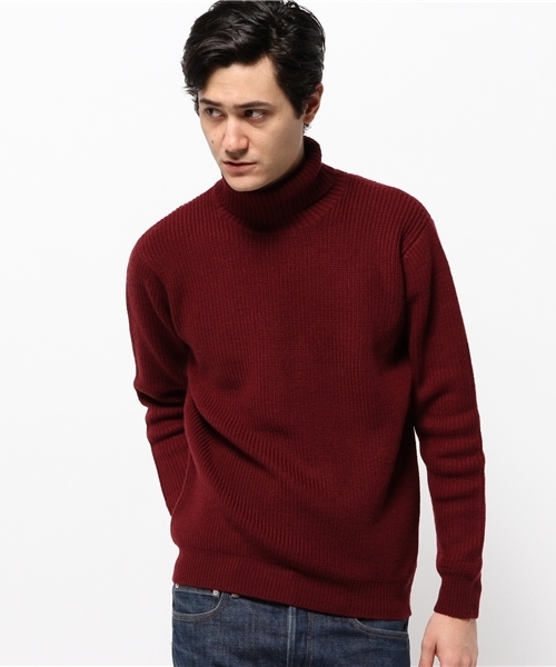 URBAN RESEARCH（アーバンリサーチ）の「UR ウール片畦タートルネック（ニット/セーター・メンズ・カーキ/ベージュ/ネイビー/オフホワイト/グレー/バーガンディー・MEDIUM/LARGE）」の6枚目の写真