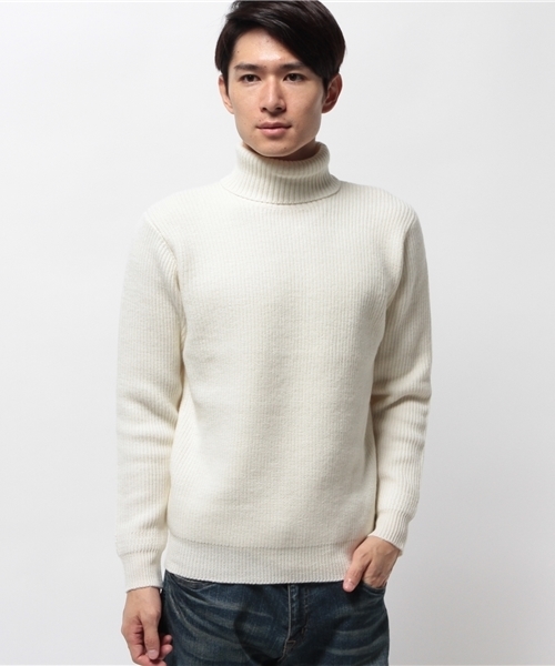 URBAN RESEARCH（アーバンリサーチ）の「UR ウール片畦タートルネック（ニット/セーター・メンズ・カーキ/ベージュ/ネイビー/オフホワイト/グレー/バーガンディー・MEDIUM/LARGE）」の15枚目の写真