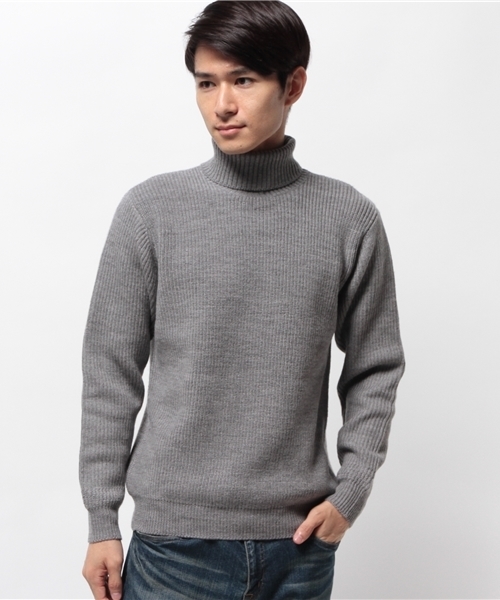 URBAN RESEARCH（アーバンリサーチ）の「UR ウール片畦タートルネック（ニット/セーター・メンズ・カーキ/ベージュ/ネイビー/オフホワイト/グレー/バーガンディー・MEDIUM/LARGE）」の16枚目の写真