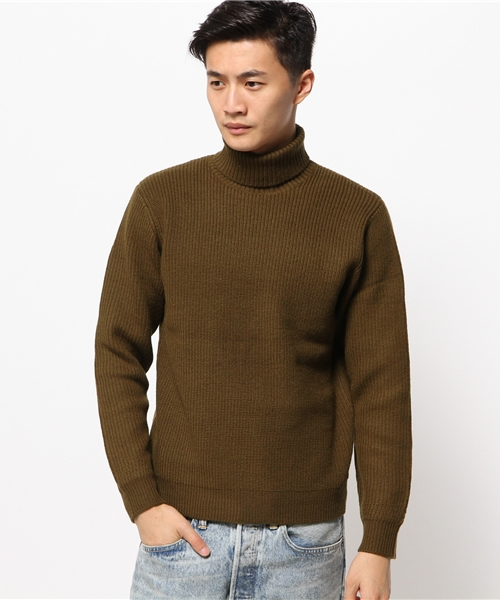 URBAN RESEARCH（アーバンリサーチ）の「UR ウール片畦タートルネック（ニット/セーター・メンズ・カーキ/ベージュ/ネイビー/オフホワイト/グレー/バーガンディー・MEDIUM/LARGE）」の18枚目の写真