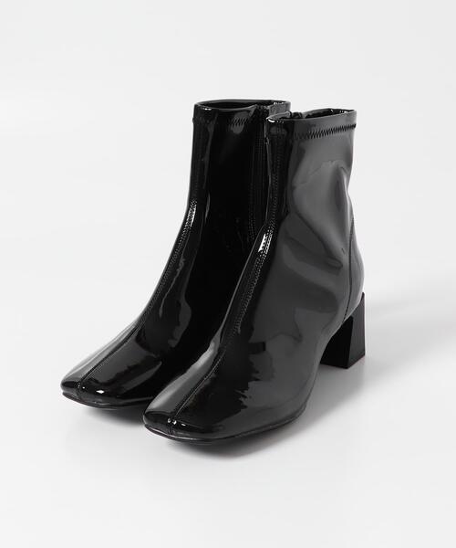 SENSE OF PLACE by URBAN RESEARCH（センスオブプレイスバイアーバンリサーチ）の「『抗菌』『消臭』スクエアトゥエナメルブーツ（ブーツ・レディース・キャメル/ブラック・MEDIUM/SMALL/LARGE）」の12枚目の写真