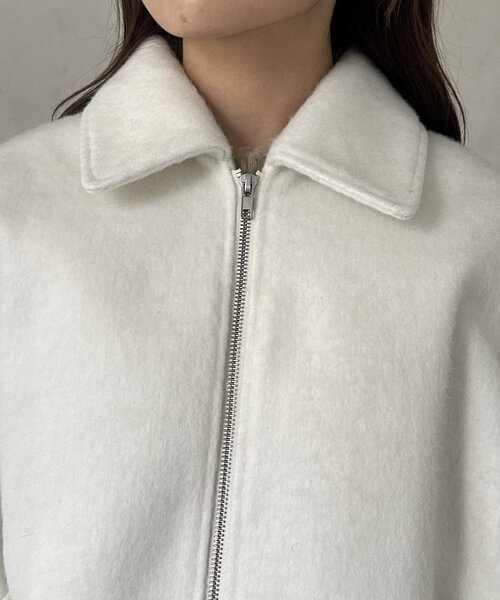 Thevon（ゼボン）の「シャギーダブルジップミドルブルゾン（ブルゾン・レディース・ライトグレー/アイボリー/ブラック・FREE）」の13枚目の写真