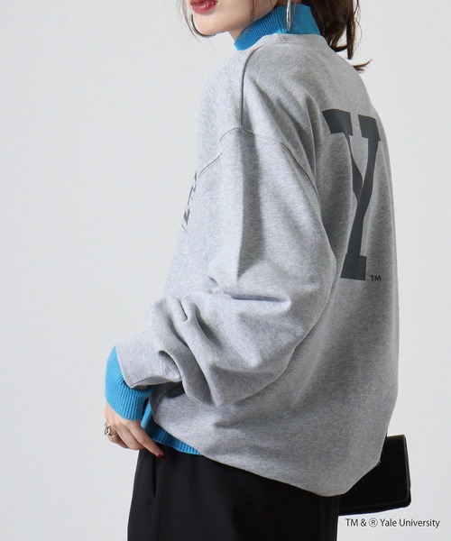 FUNALIVE(ファンアライブ)の「YALE DOUBLEーSIDED PRINTING CREW SWEAT ビックシルエット(スウェット・レディース・ヘザーグレー・M/L)」の6枚目の写真