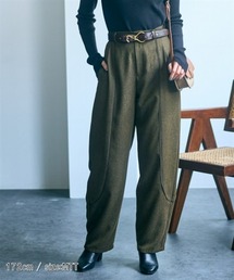 slattgir | 高身長 ウールライクパイピングカーブパンツ(トールサイズ)Essenave(スラックス)