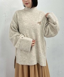 archives | ブローチ付ハイネックミドルニット(ニット/セーター)