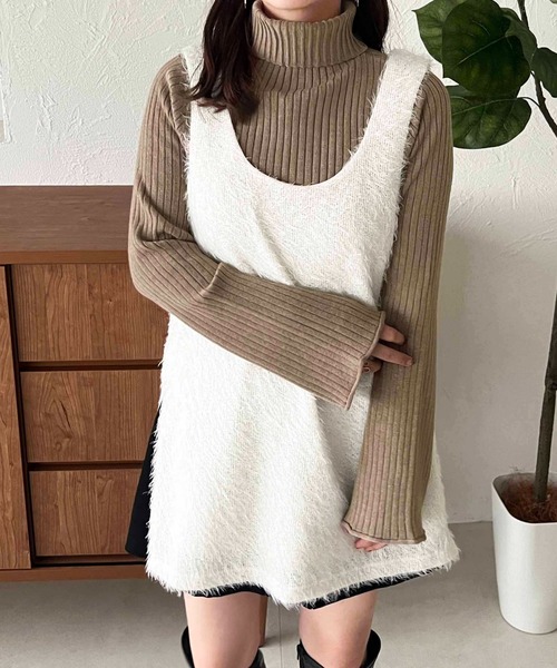 apres jour clair（アプレジュールクレア）の「【apres jour clair】ハイネックリブニット【ZOZOTOWN限定アイテム】（ニット/セーター・レディース・グレイッシュベージュ/アイボリー/ボルドー/ネイビー・フリー/X-LARGE）」の12枚目の写真