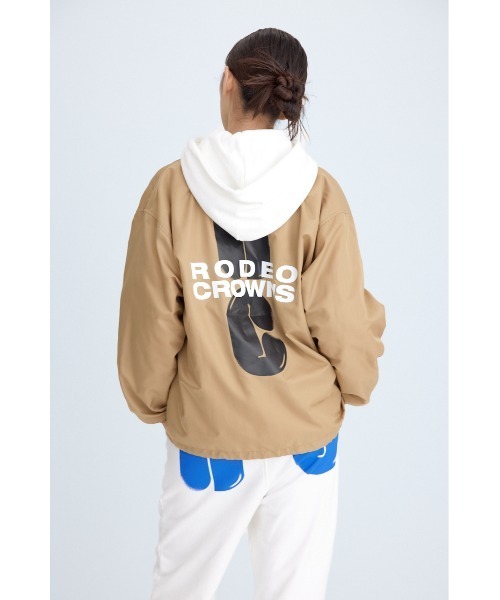 RODEO CROWNS WIDE BOWL（ロデオクラウンズワイドボウル）の「Balloon LOGO コーチジャケット（その他アウター・レディース・ブラック/ベージュ・MEDIUM/LARGE）」の2枚目の写真