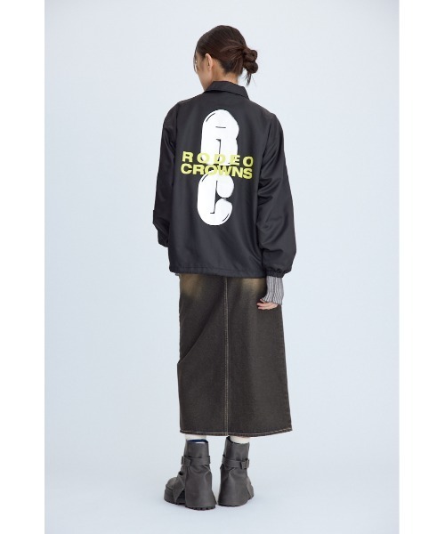 RODEO CROWNS WIDE BOWL（ロデオクラウンズワイドボウル）の「Balloon LOGO コーチジャケット（その他アウター・レディース・ブラック/ベージュ・MEDIUM/LARGE）」の7枚目の写真