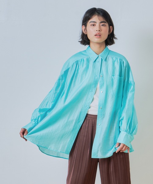WHYTO.（ホワイト）の「「WHYTO. / ホワイト」 SHEER VOLUME BLOUSE（シャツ/ブラウス・レディース・オフホワイト/ライム/ピンク/ブルー/ブラック/ライトベージュ/ブラウン系その他/ブラウン・36/38）」の7枚目の写真
