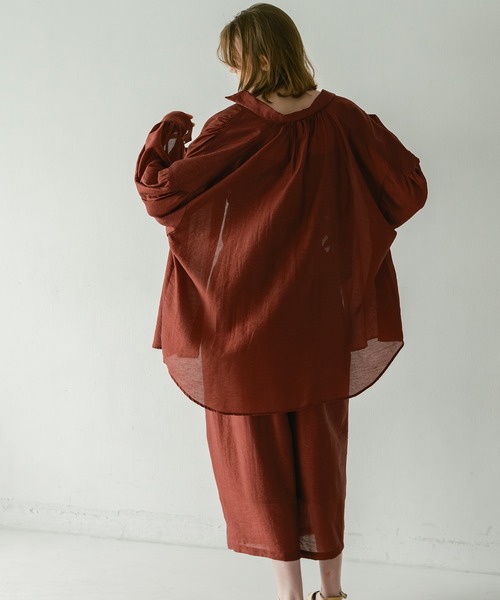 WHYTO.（ホワイト）の「「WHYTO. / ホワイト」 SHEER VOLUME BLOUSE（シャツ/ブラウス・レディース・オフホワイト/ライム/ピンク/ブルー/ブラック/ライトベージュ/ブラウン系その他/ブラウン・36/38）」の12枚目の写真