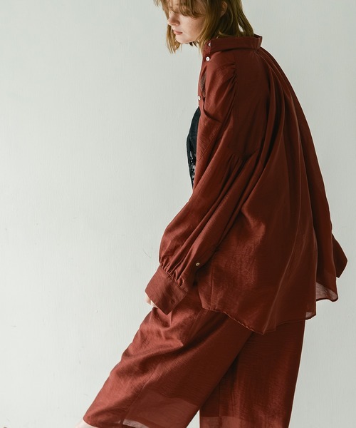 WHYTO.（ホワイト）の「「WHYTO. / ホワイト」 SHEER VOLUME BLOUSE（シャツ/ブラウス・レディース・オフホワイト/ライム/ピンク/ブルー/ブラック/ライトベージュ/ブラウン系その他/ブラウン・36/38）」の14枚目の写真