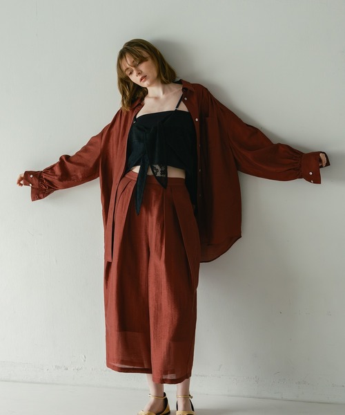 WHYTO.（ホワイト）の「「WHYTO. / ホワイト」 SHEER VOLUME BLOUSE（シャツ/ブラウス・レディース・オフホワイト/ライム/ピンク/ブルー/ブラック/ライトベージュ/ブラウン系その他/ブラウン・36/38）」の15枚目の写真