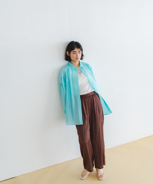 WHYTO.（ホワイト）の「「WHYTO. / ホワイト」 SHEER VOLUME BLOUSE（シャツ/ブラウス・レディース・オフホワイト/ライム/ピンク/ブルー/ブラック/ライトベージュ/ブラウン系その他/ブラウン・36/38）」の18枚目の写真