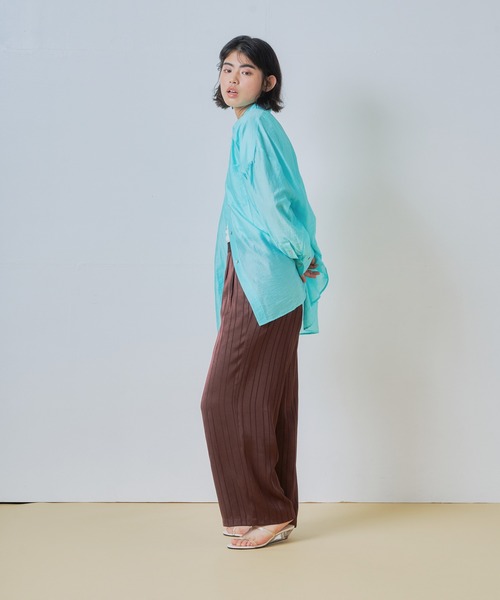 WHYTO.（ホワイト）の「「WHYTO. / ホワイト」 SHEER VOLUME BLOUSE（シャツ/ブラウス・レディース・オフホワイト/ライム/ピンク/ブルー/ブラック/ライトベージュ/ブラウン系その他/ブラウン・36/38）」の22枚目の写真
