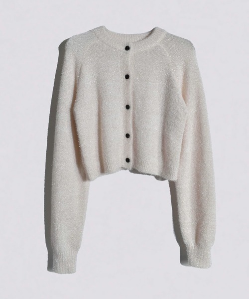 kiehtova(キエトヴァ)の「【kiehtova】GLITTER SHAGGY KNIT KTWR11(カーディガン/ボレロ・レディース・ブラック/グレー/ベージュ/アイボリー・FREE)」の11枚目の写真